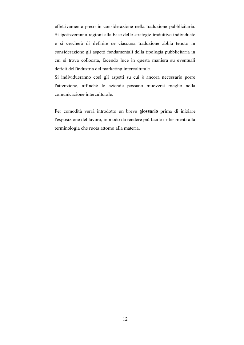 Anteprima della tesi: Esplorando le sfide della traduzione pubblicitaria nel 21esimo secolo:
analisi di pubblicità nel campo dei prodotti di bellezza, Pagina 9