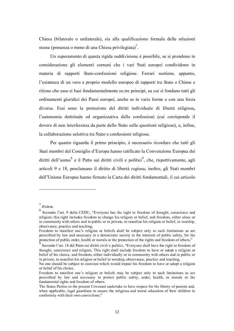 Anteprima della tesi: La questione delle moschee in Italia e in Europa come problema di certezza del diritto, Pagina 8