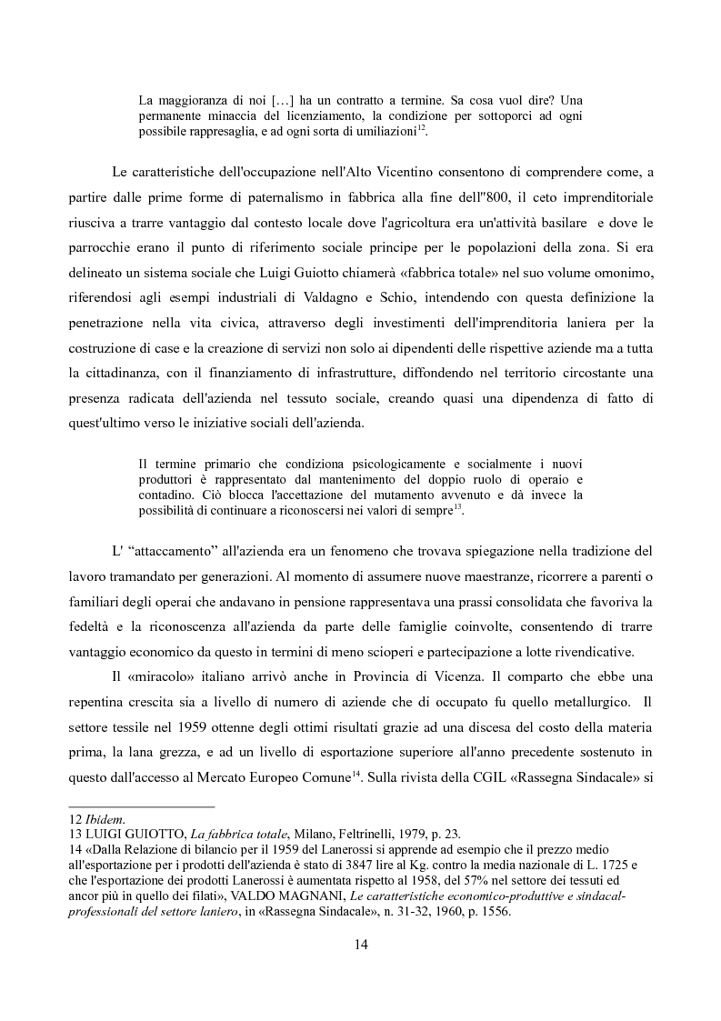 Estratto dalla tesi: Sindacati e Partecipazioni statali. Il caso Lanerossi-ENI (1959-1973)