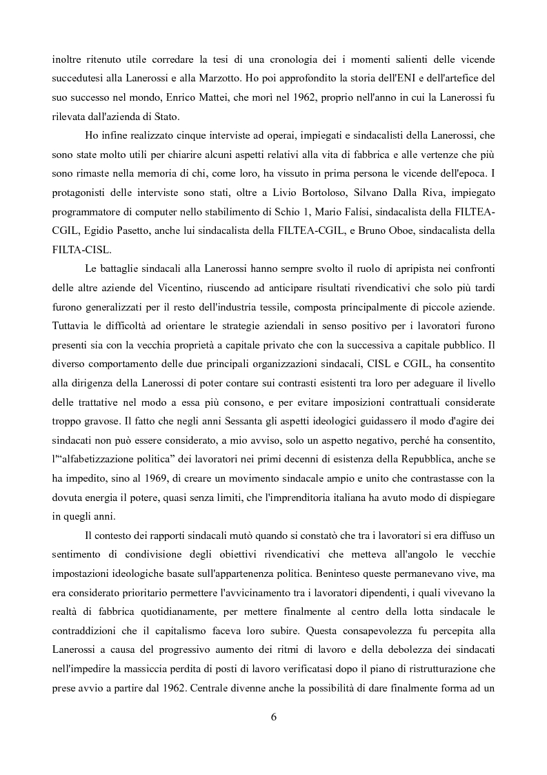 Anteprima della tesi: Sindacati e Partecipazioni statali. Il caso Lanerossi-ENI (1959-1973), Pagina 5