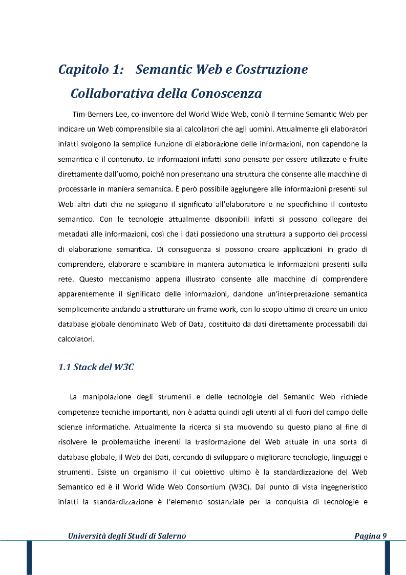 Anteprima della tesi: Il web della conoscenza: un approccio al wiki semantico, Pagina 5
