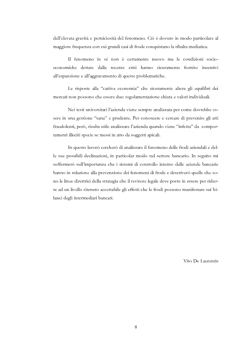 Anteprima della tesi: Il rischio di frode nelle realtà bancarie: presidi di controllo interno ed approccio di revisione
, Pagina 3