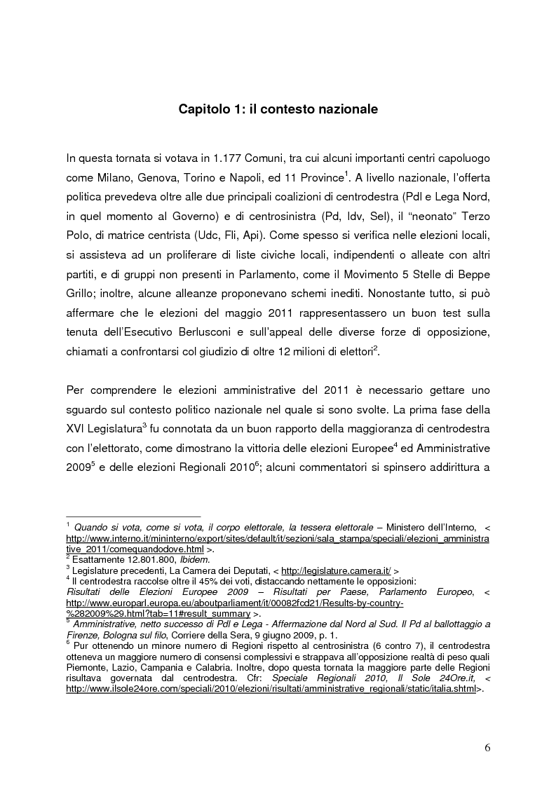 Anteprima della tesi: Milano 2011-Italia 2013. Verso la fine della Seconda Repubblica?, Pagina 5