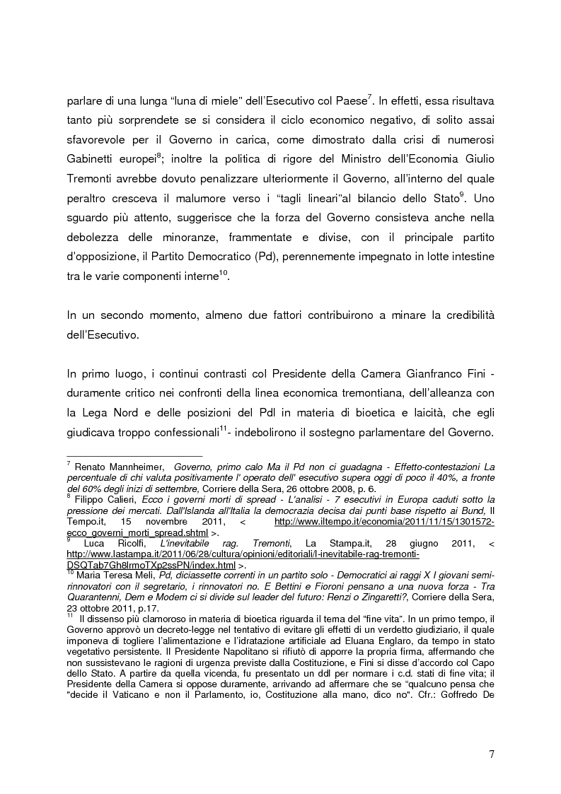 Anteprima della tesi: Milano 2011-Italia 2013. Verso la fine della Seconda Repubblica?, Pagina 6