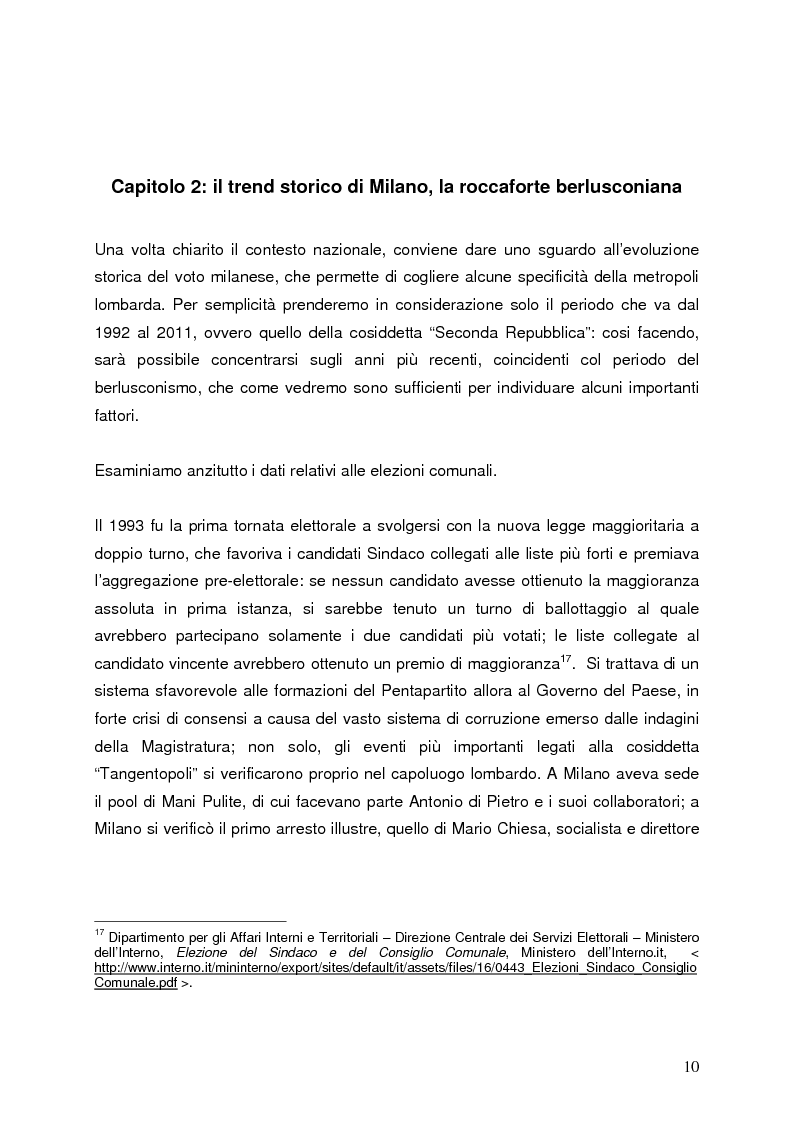 Anteprima della tesi: Milano 2011-Italia 2013. Verso la fine della Seconda Repubblica?, Pagina 9