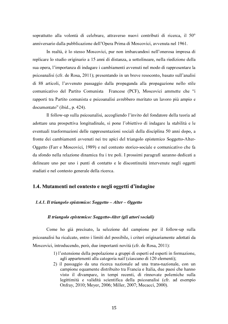Anteprima della tesi: ''La psicoanalisi, la sua immagine e il suo pubblico'', cinquant'anni dopo. Indagine empirica sulle rappresentazioni sociali della psicoanalisi tramite lo strumento delle trame associative., Pagina 13