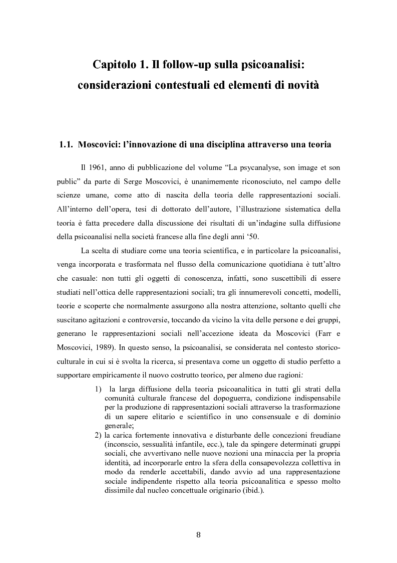 Anteprima della tesi: ''La psicoanalisi, la sua immagine e il suo pubblico'', cinquant'anni dopo. Indagine empirica sulle rappresentazioni sociali della psicoanalisi tramite lo strumento delle trame associative., Pagina 6