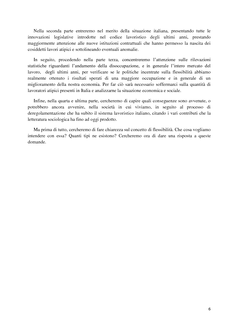 Anteprima della tesi: Un'analisi economica, normativa e sociologica sulla flessibilità nel mercato del lavoro in dieci anni di applicazione della Legge Biagi, Pagina 3