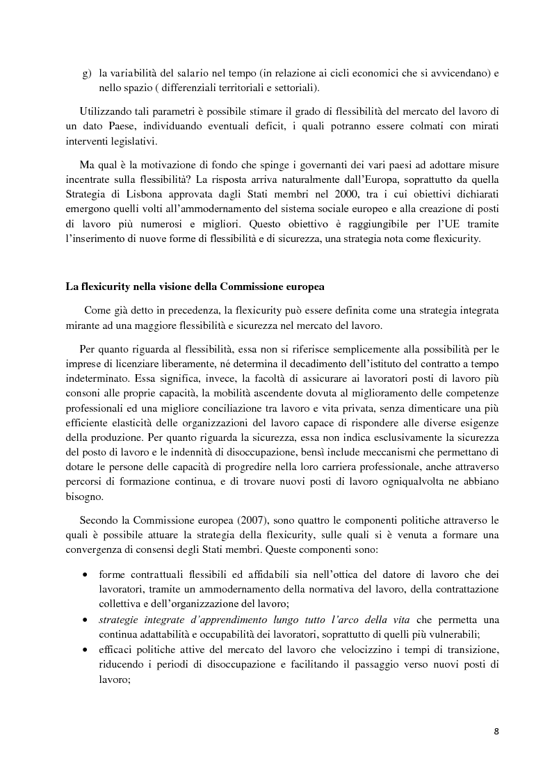 Anteprima della tesi: Un'analisi economica, normativa e sociologica sulla flessibilità nel mercato del lavoro in dieci anni di applicazione della Legge Biagi, Pagina 5