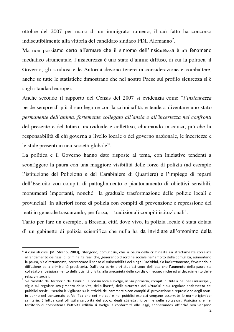 Anteprima della tesi: Il progetto di sicurezza complementare ed i limiti giuridico-operativi degli operatori della vigilanza privata, Pagina 3