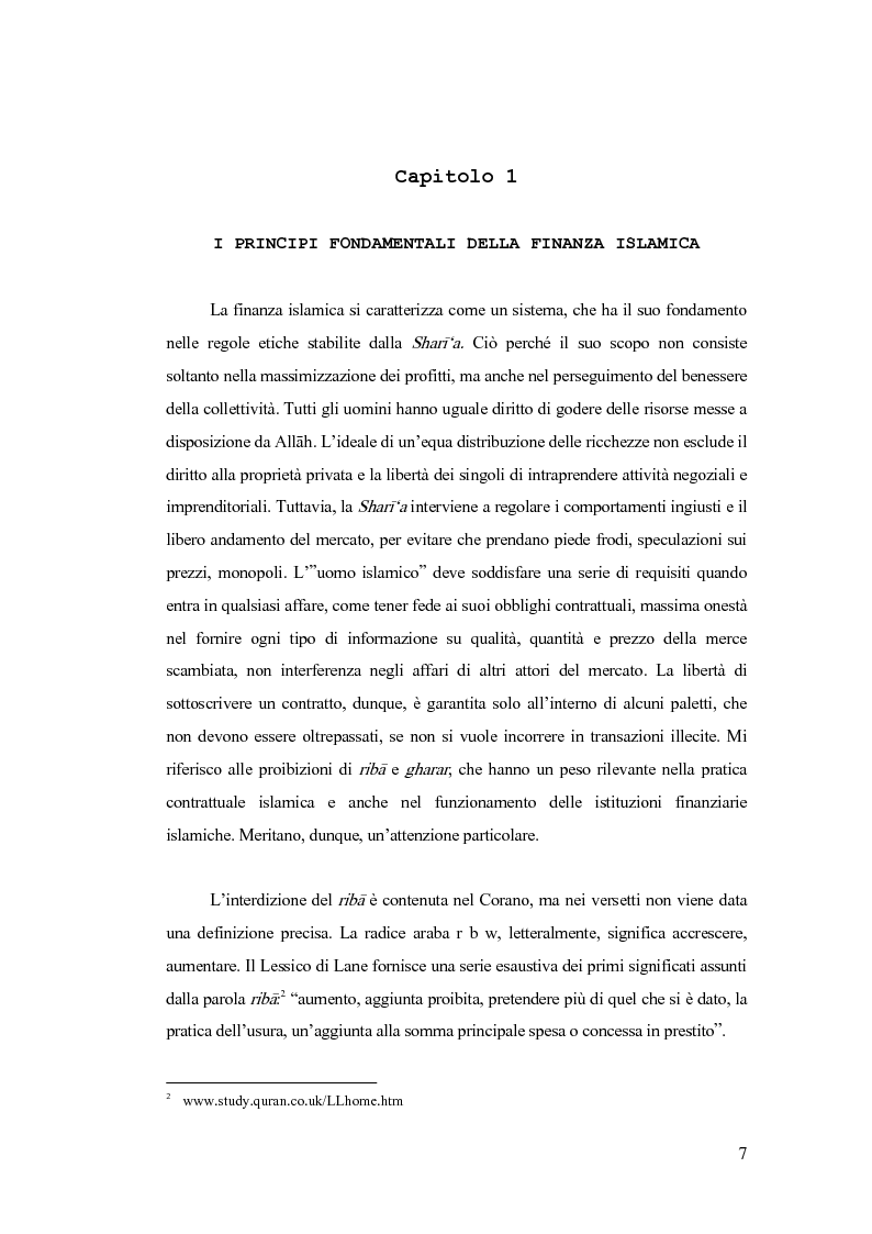 Anteprima della tesi: Gestione del rischio nella finanza islamica , Pagina 5