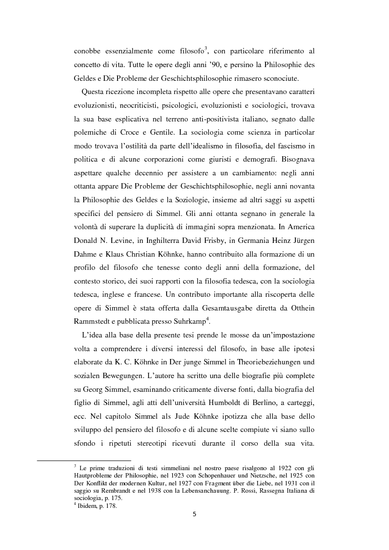 Anteprima della tesi: La Geschichtsphilosophie di Georg Simmel: un inquadramento storico-biografico, Pagina 4