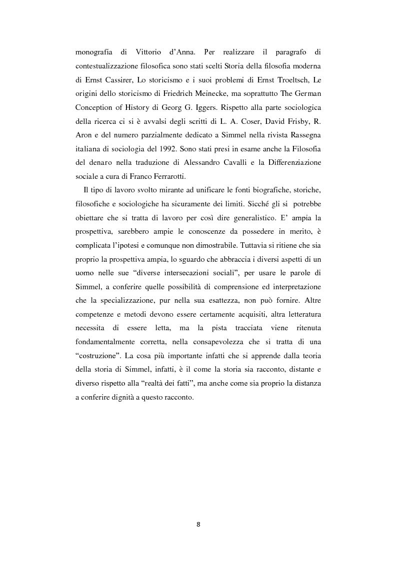 Anteprima della tesi: La Geschichtsphilosophie di Georg Simmel: un inquadramento storico-biografico, Pagina 7