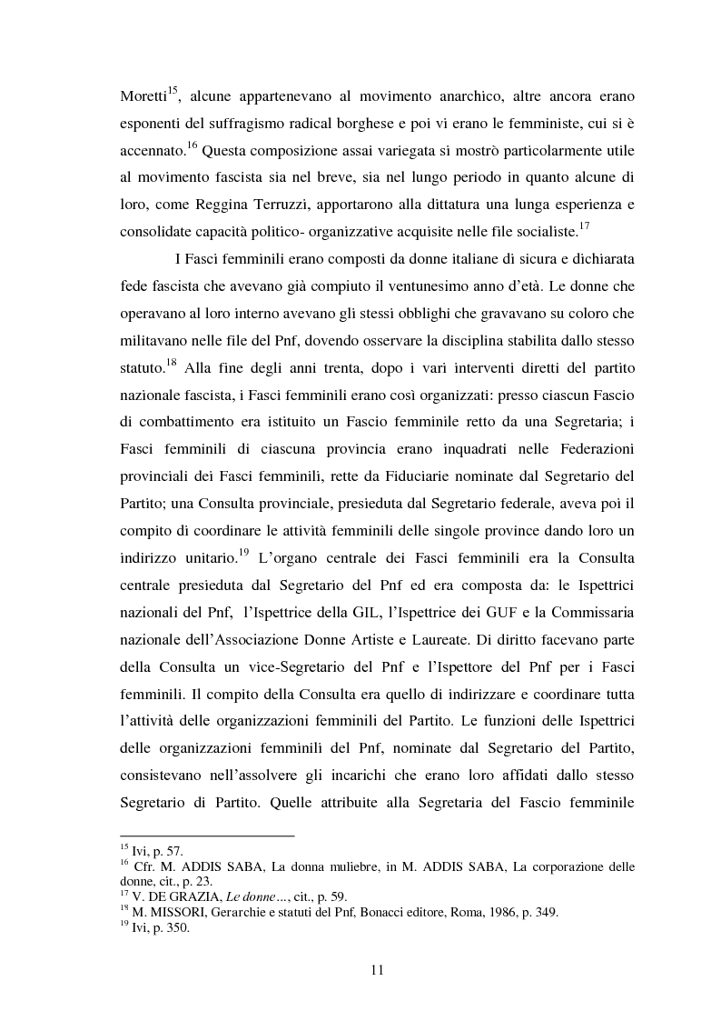 Anteprima della tesi: Le Donne, le Organizzazioni e le Politiche Femminili durante il Fascismo., Pagina 10