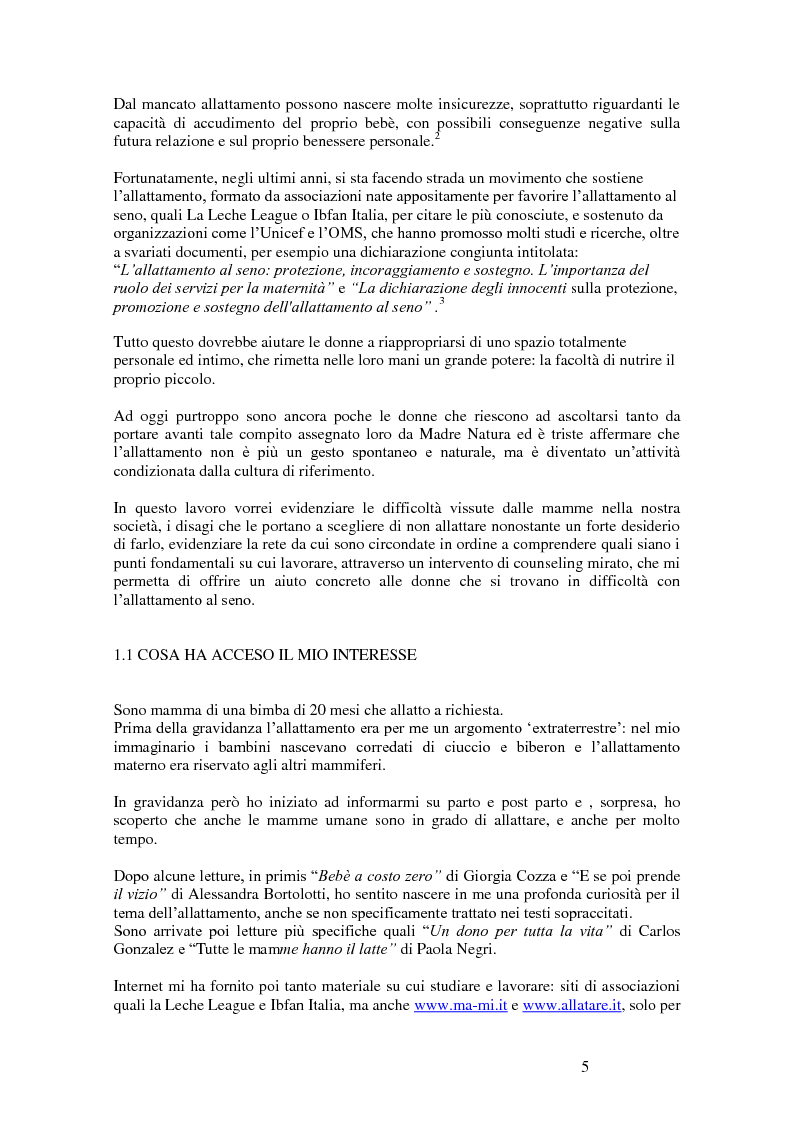 Anteprima della tesi: L'intervento di counseling come sostegno all'allattamento materno, Pagina 3