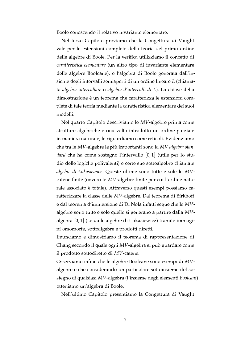 Anteprima della tesi: La Congettura di Vaught per le algebre di Boole e le MV-algebre, Pagina 4