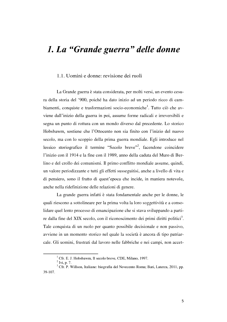 Anteprima della tesi: Donne lontano dal Fronte: la Grande guerra attraverso il «Corriere Meridionale» (1915-1918), Pagina 5