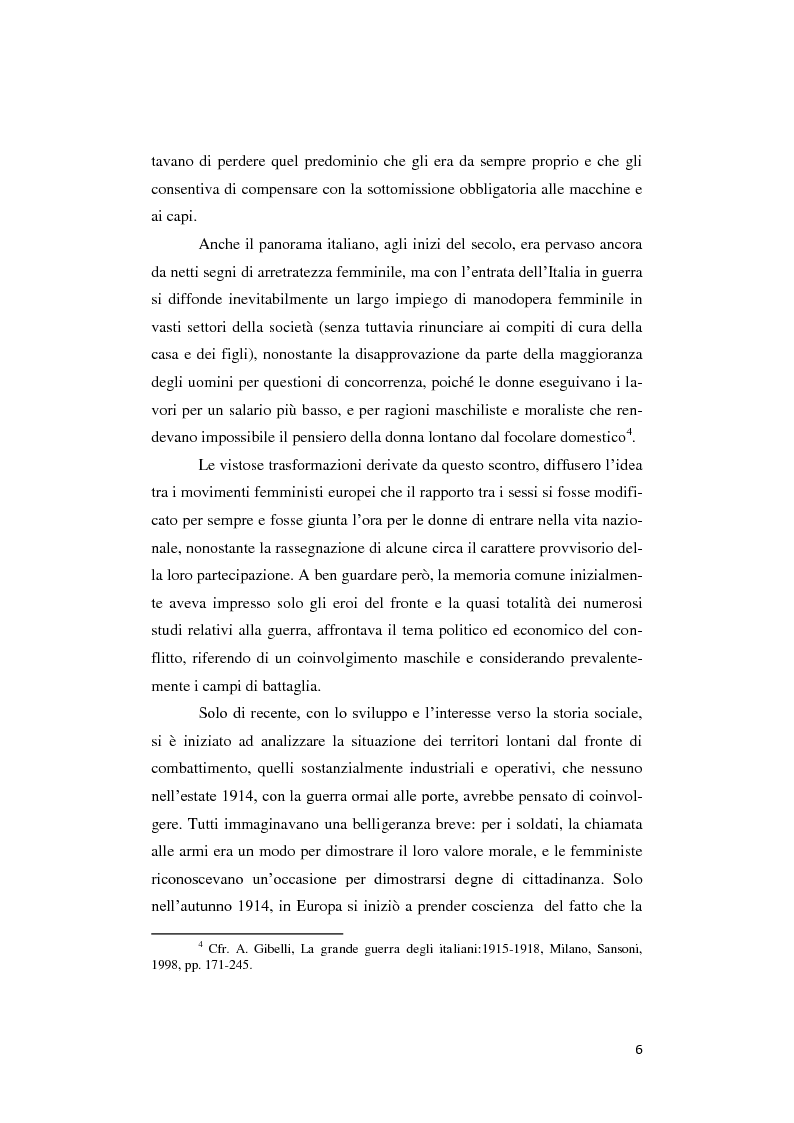 Anteprima della tesi: Donne lontano dal Fronte: la Grande guerra attraverso il «Corriere Meridionale» (1915-1918), Pagina 6