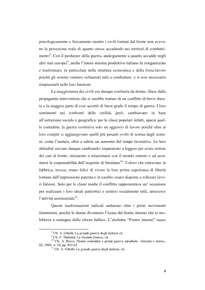 Anteprima della tesi: Donne lontano dal Fronte: la Grande guerra attraverso il «Corriere Meridionale» (1915-1918), Pagina 8