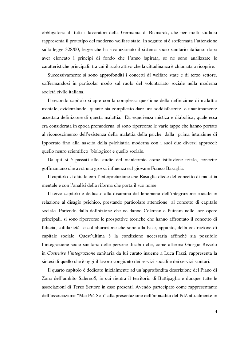 Anteprima della tesi: Trent'anni dopo Basaglia. Disagio psichico e volontariato sociale, Pagina 3