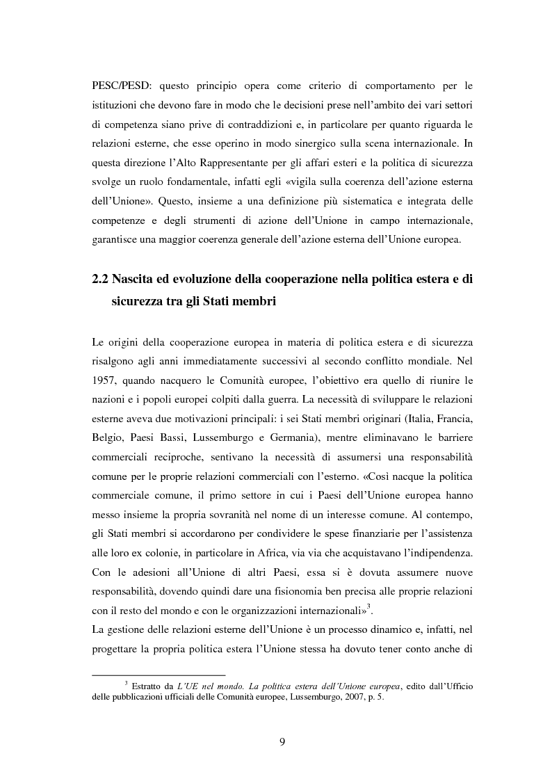 Anteprima della tesi: La politica estera e di sicurezza comune dell'Unione europea e il caso Libia, Pagina 6
