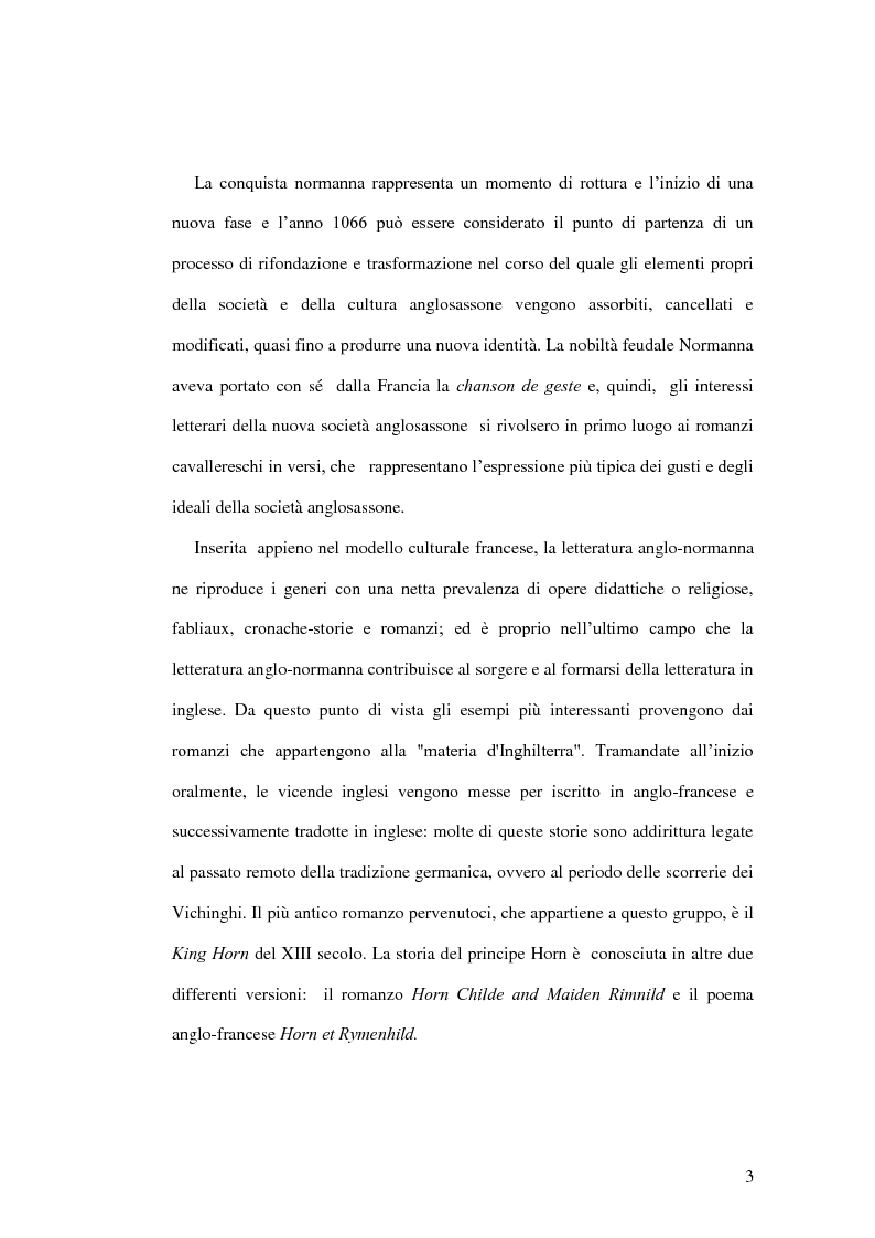 Anteprima della tesi: King Horn: alba del romanzo inglese, Pagina 3