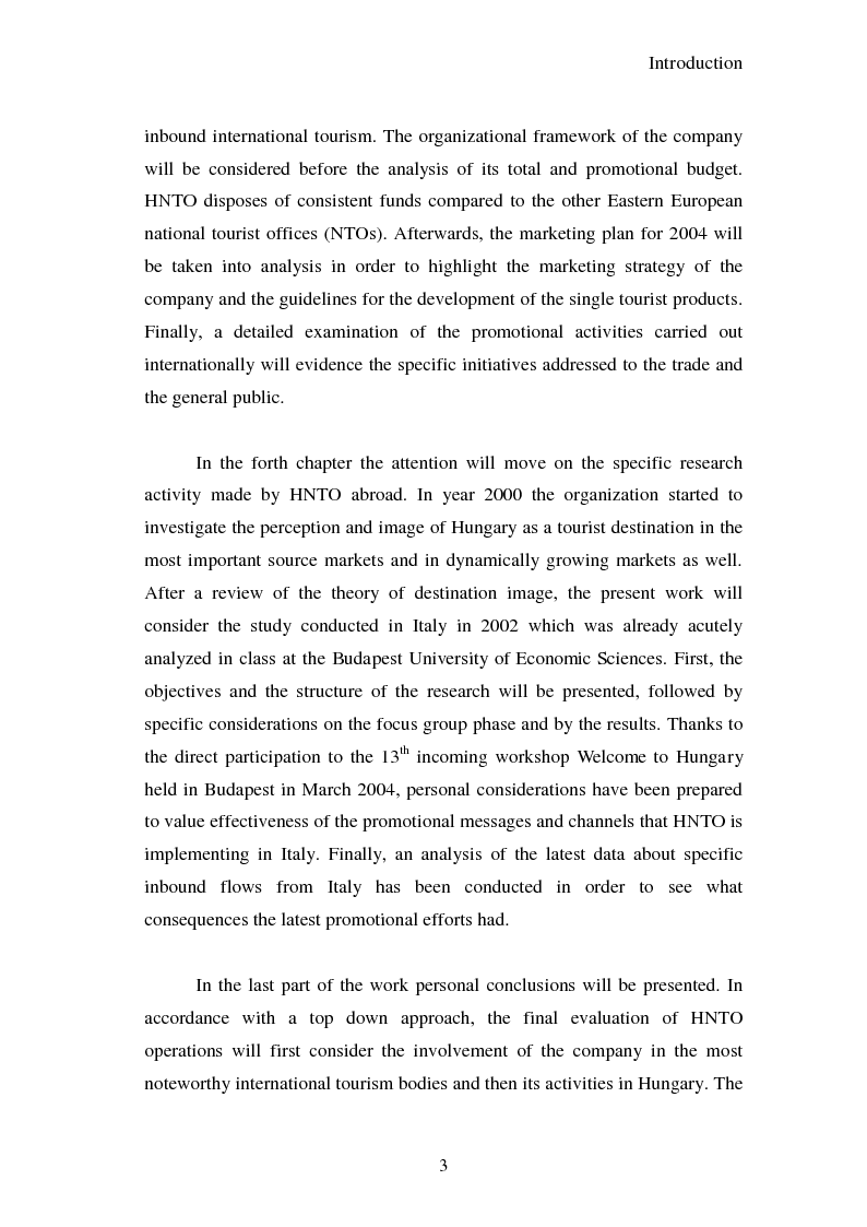 Anteprima della tesi: Hungary as a tourist product:
theoretical and promotional issues
, Pagina 4