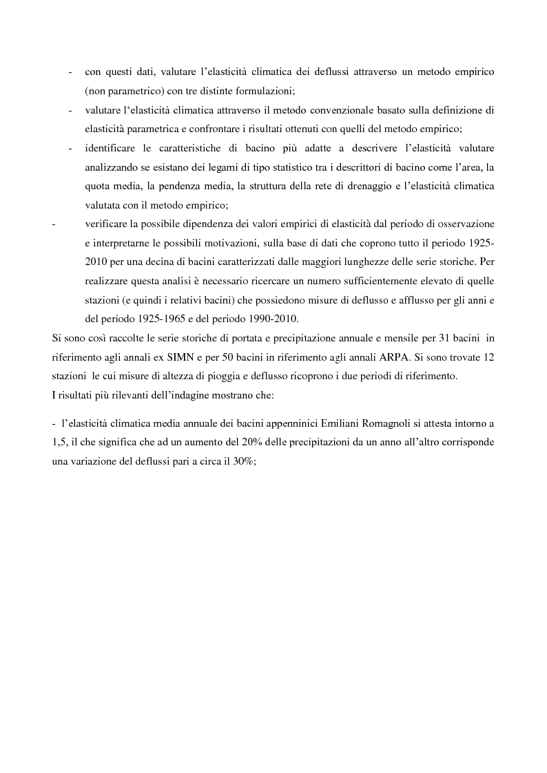 Anteprima della tesi: Analisi dell’elasticità climatica per i bacini appenninici dell’Emilia Romagna, Pagina 3