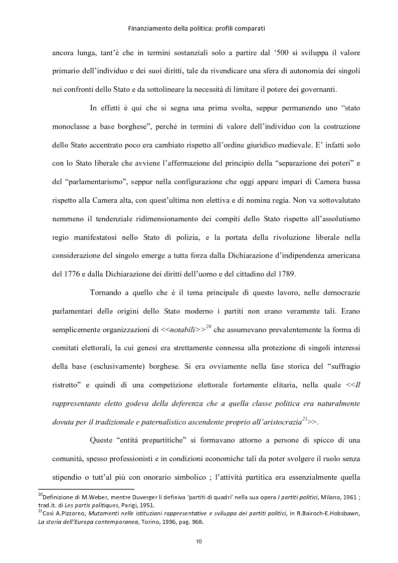 Anteprima della tesi: Finanziamento della politica : profili comparati, Pagina 11