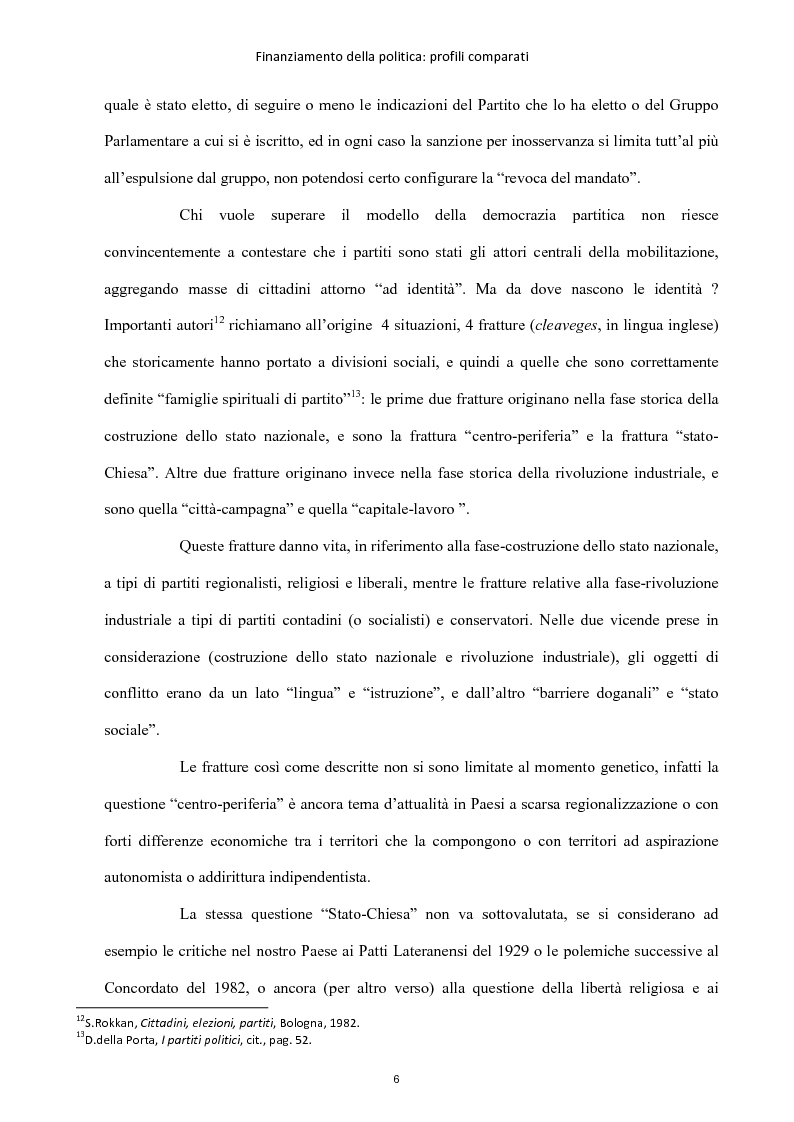 Anteprima della tesi: Finanziamento della politica : profili comparati, Pagina 7