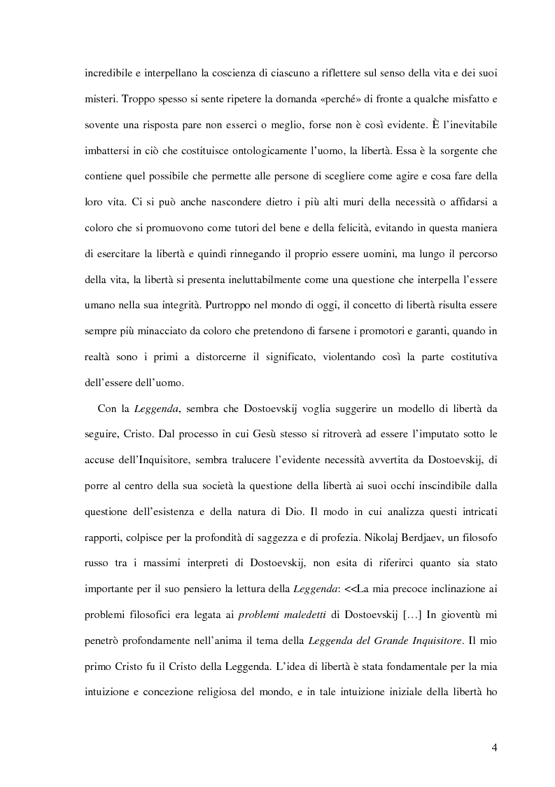 Anteprima della tesi: La Leggenda del Grande Inquisitore e la questione ontologica della libertà, Pagina 3