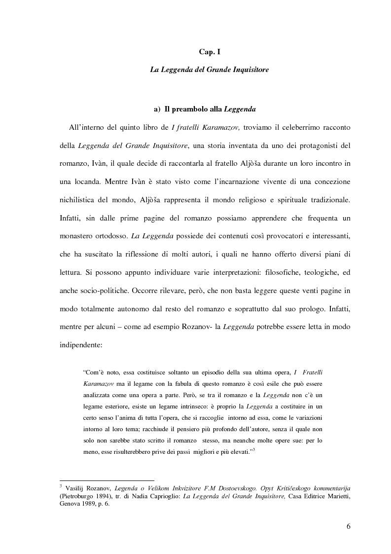 Anteprima della tesi: La Leggenda del Grande Inquisitore e la questione ontologica della libertà, Pagina 5