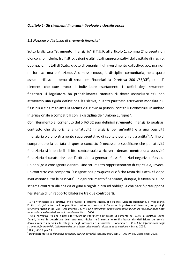 Anteprima della tesi: Gli strumenti finanziari nel bilancio bancario: principali tipologie e trattamento contabile, Pagina 4