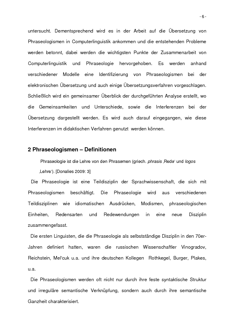 Anteprima della tesi: Korpusbasierte kontrastive Analyse von spanischen und italienischen Phraseologismen, Pagina 3