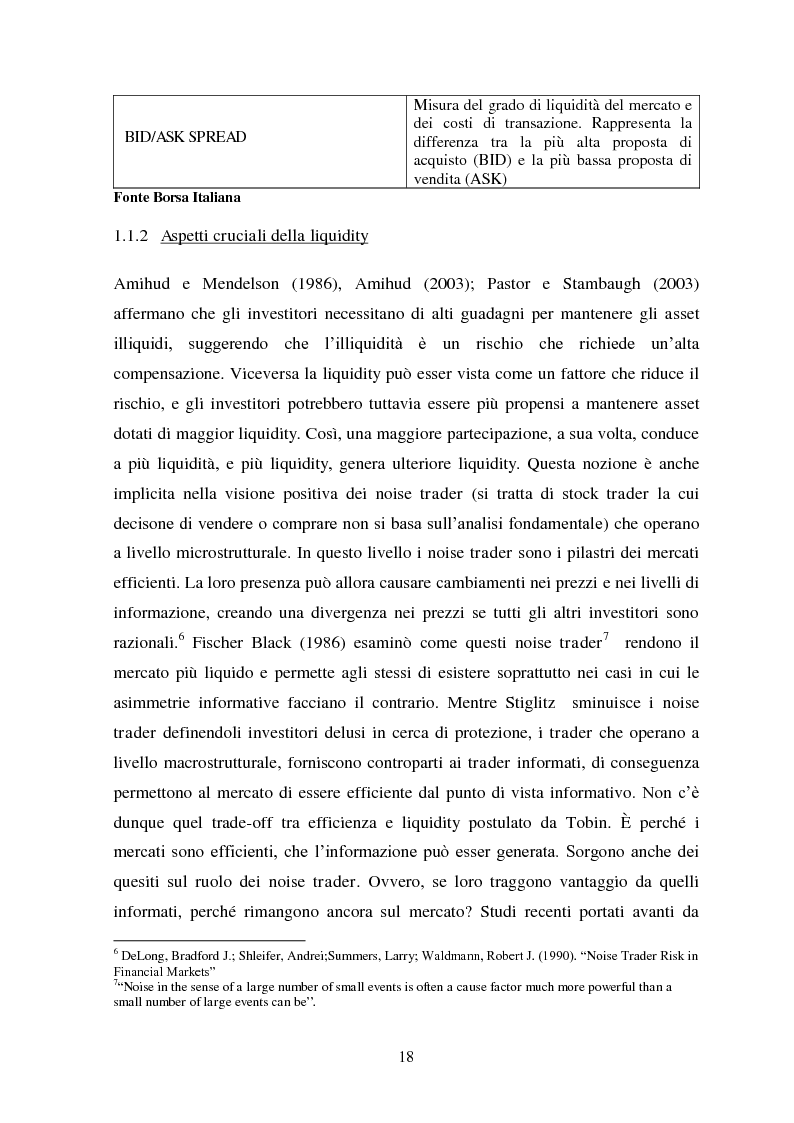 Estratto dalla tesi: Liquidity e Valore: un'Analisi Empirica in Italia