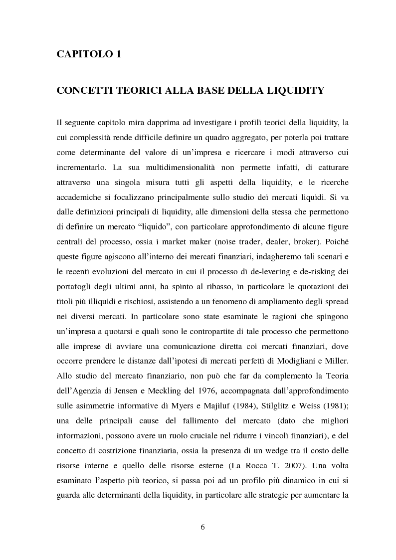 Anteprima della tesi: Liquidity e Valore: un'Analisi Empirica in Italia, Pagina 5