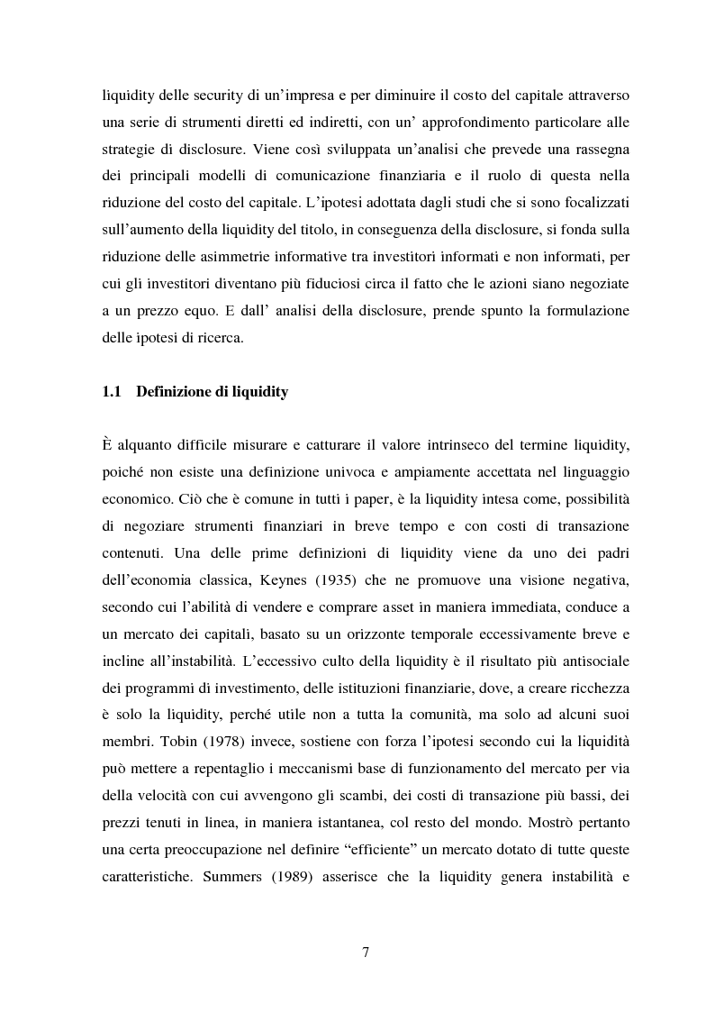 Anteprima della tesi: Liquidity e Valore: un'Analisi Empirica in Italia, Pagina 6
