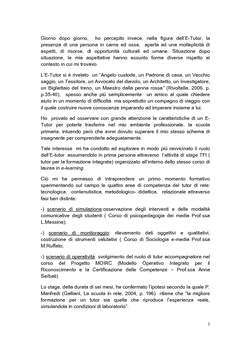 Anteprima della tesi: E-Tutor:una figura di riferimento nell'apprendimento online - attraverso la rappresentazione degli studenti, Pagina 3