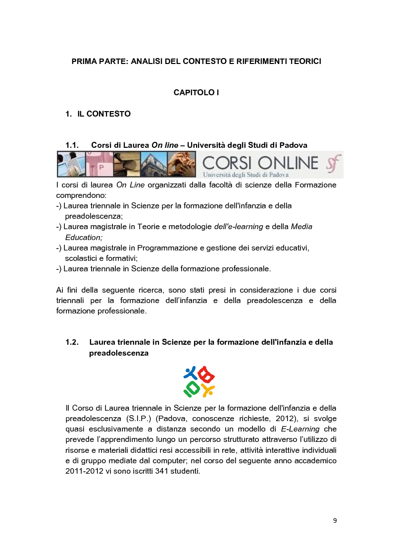 Anteprima della tesi: E-Tutor:una figura di riferimento nell'apprendimento online - attraverso la rappresentazione degli studenti, Pagina 5