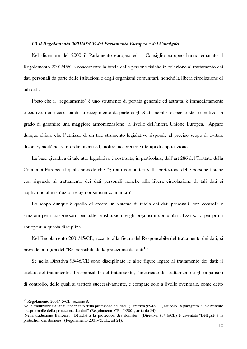 Anteprima della tesi: La figura del Data Protection Officer nel quadro giuridico europeo sulla protezione dei dati personali, Pagina 11