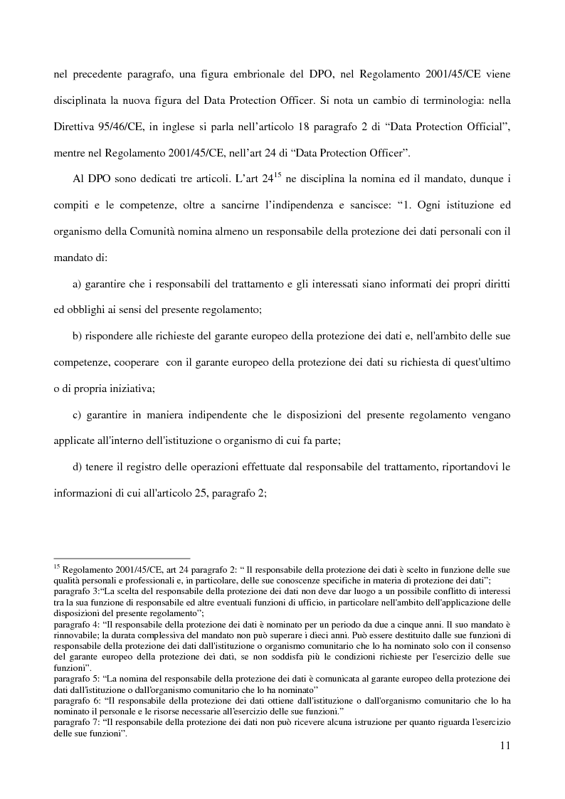 Anteprima della tesi: La figura del Data Protection Officer nel quadro giuridico europeo sulla protezione dei dati personali, Pagina 12