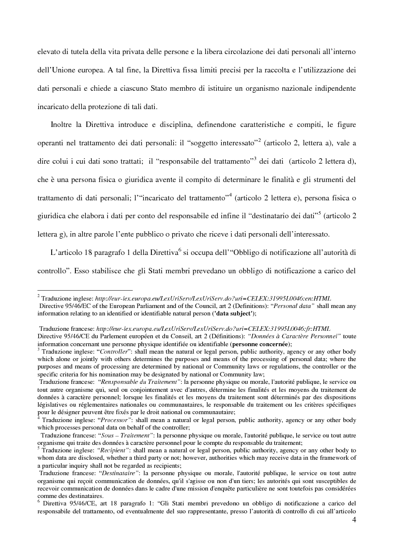 Anteprima della tesi: La figura del Data Protection Officer nel quadro giuridico europeo sulla protezione dei dati personali, Pagina 5