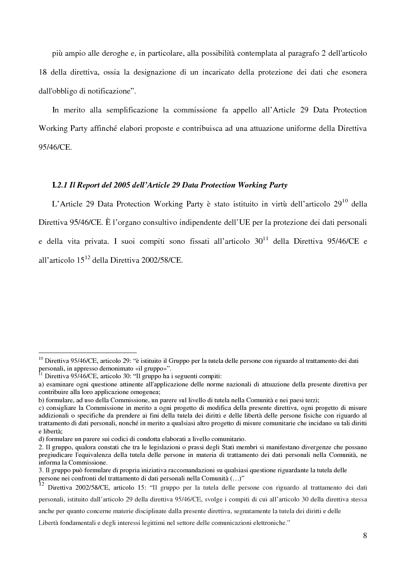 Anteprima della tesi: La figura del Data Protection Officer nel quadro giuridico europeo sulla protezione dei dati personali, Pagina 9