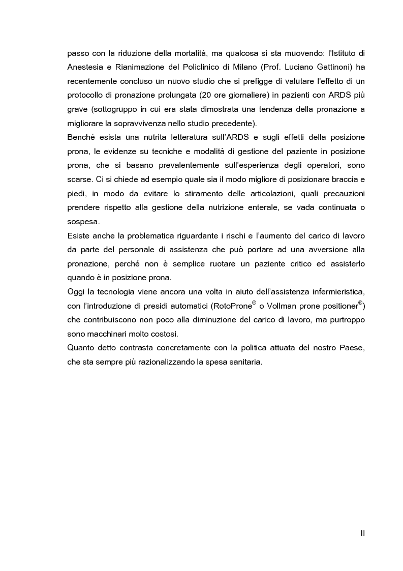 Anteprima della tesi: Problematiche di nursing nel paziente critico ventilato artificialmente in posizione prona, Pagina 3