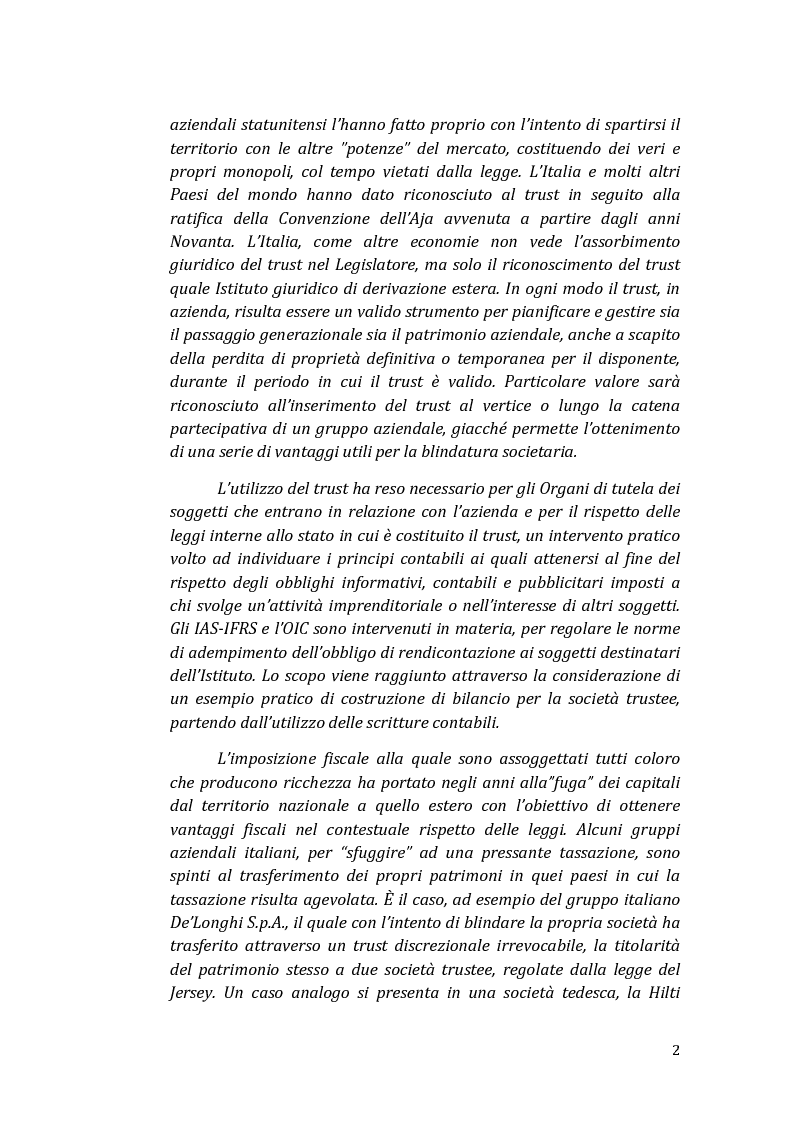 Anteprima della tesi: Il trust come strumento del passaggio generazionale nei gruppi aziendali, Pagina 3