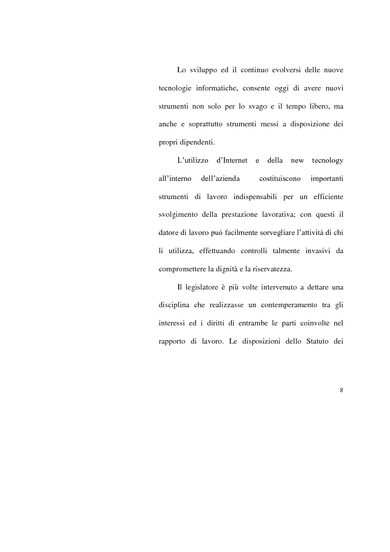 Anteprima della tesi: I limiti del potere di controllo del datore di lavoro, Pagina 3