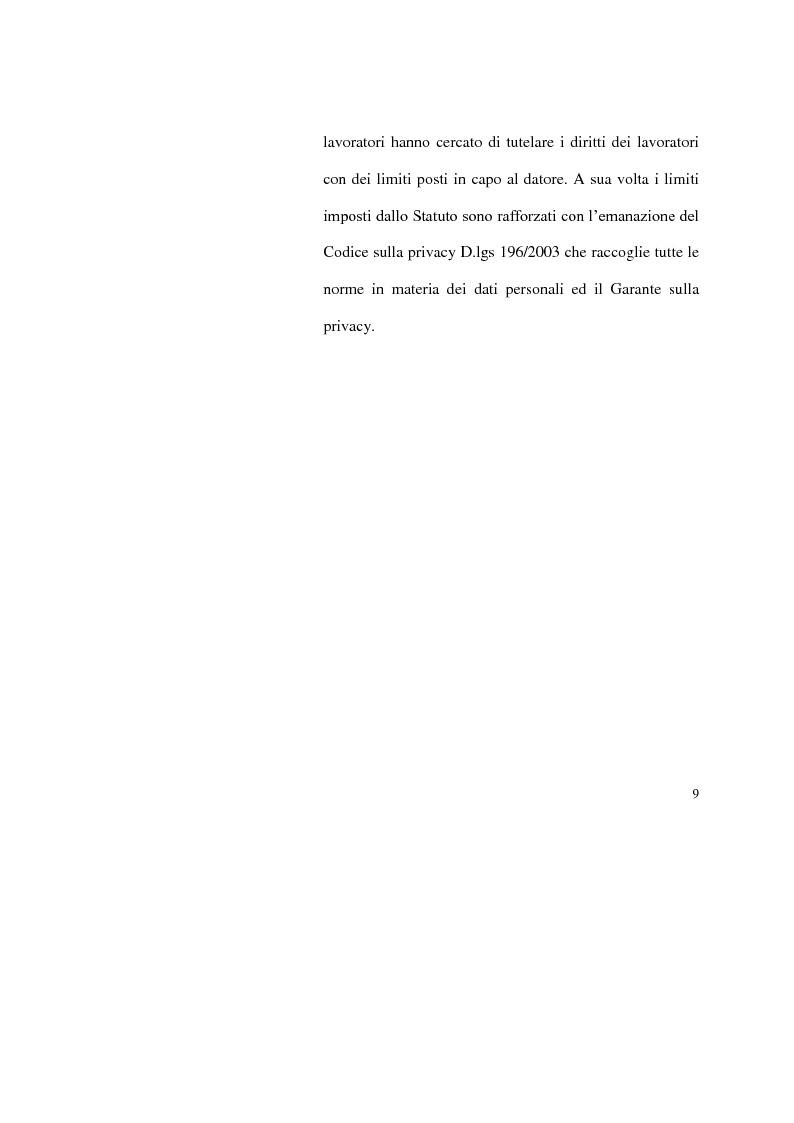 Anteprima della tesi: I limiti del potere di controllo del datore di lavoro, Pagina 4