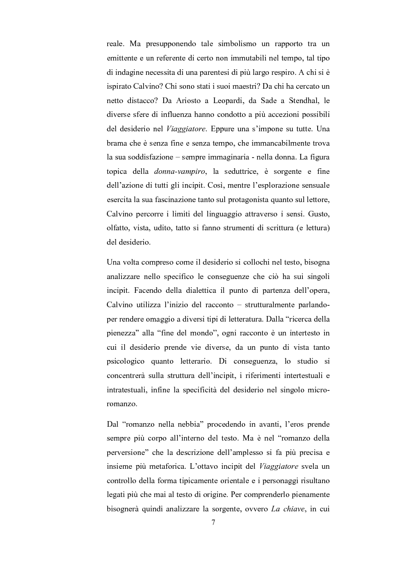 Anteprima della tesi: Scrittura (e lettura) del desiderio. Gli Incipit di ''Se una notte d'Inverno un Viaggiatore'' di Italo Calvino., Pagina 3