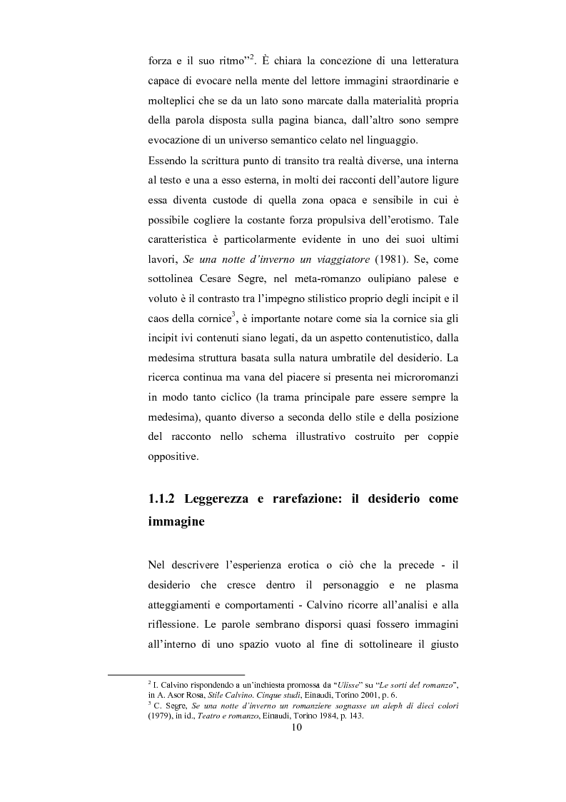 Anteprima della tesi: Scrittura (e lettura) del desiderio. Gli Incipit di ''Se una notte d'Inverno un Viaggiatore'' di Italo Calvino., Pagina 6