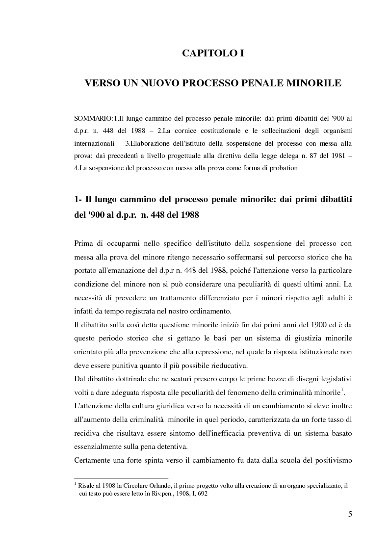 Anteprima della tesi: Sospensione del processo e messa alla prova, Pagina 3
